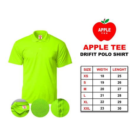 Apple Tee Drifit Polo Shirt Unisex Neon Green Shopee Philippines