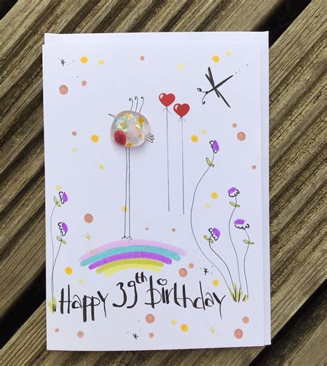 Handmade 39th Birthday Card Personalised 39th Birthday Card Etsy