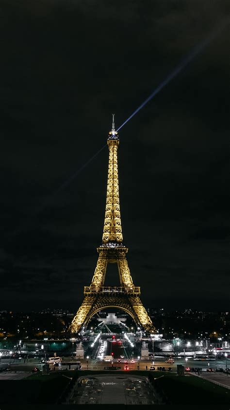 Download Wallpaper 2160x3840 Eiffel Tower Paris Night City City