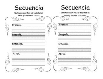 Secuencia Sequence Of Events Spanish Graphic Organizer Per Page The