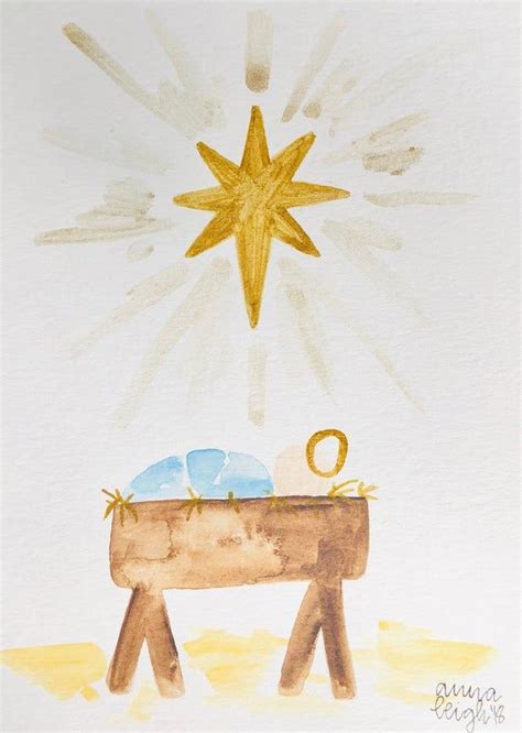 Baby Jesus Watercolor Nativity Painting Etsy Christmas Paintings