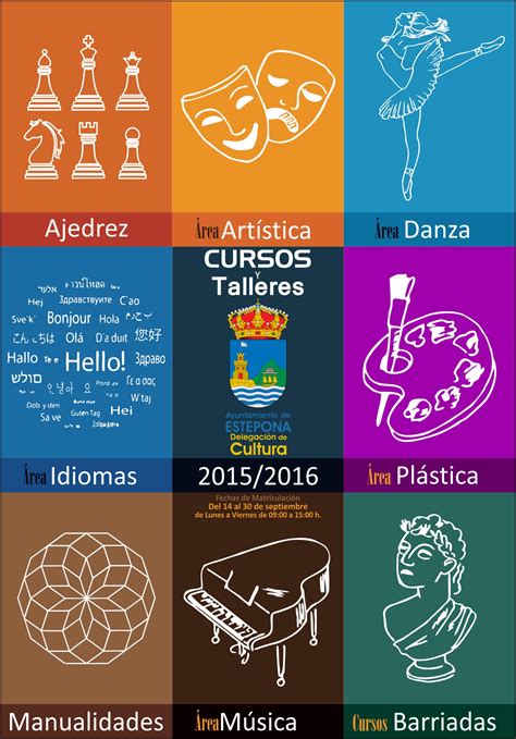Todos los meses tenemos actividades para que vengas a disfrutar de las manualidades con nosotros. CURSOS Y TALLERES DE CULTURA 2015/16