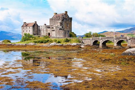Eilean Donan Castle Scotland On A Beautiful Aug Day Seen As Part Of A