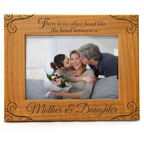There Is No Other Bond Like The Bond Between A Mother And Daughter Engraved Natural Wood Photo
