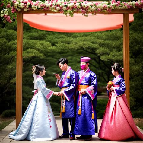A Elegância Do Hanbok Na Cerimônia De Casamento Coreana