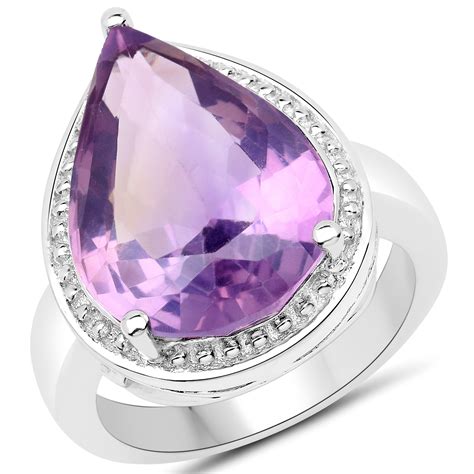Sterling Silver Genuine Amethyst Ring Carat Multiple Sizes