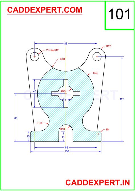 Autocad 2d Drawing For Practice Caddexpert