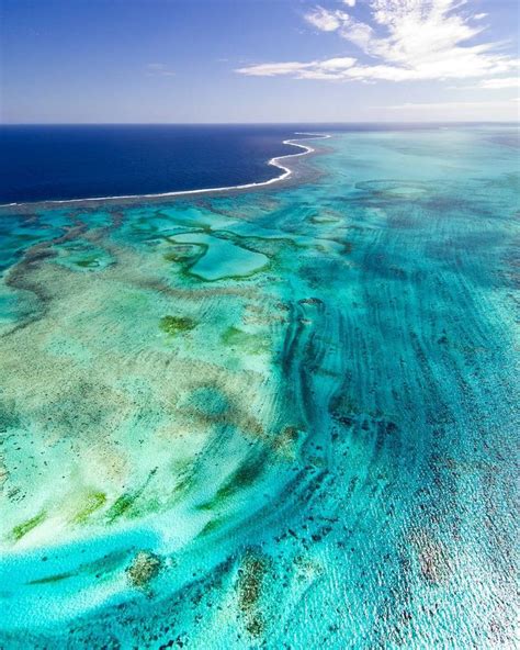 Amazing View Of New Caledonian Barrier Reef Which With Its 1600km Forms