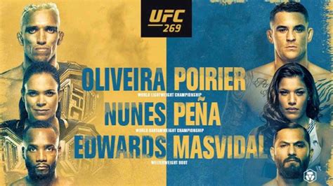 Ufc 269 Full Fight Card Charles Oliveira Vs Dustin Poirier Amanda Nunes Vs Julianna Pena And