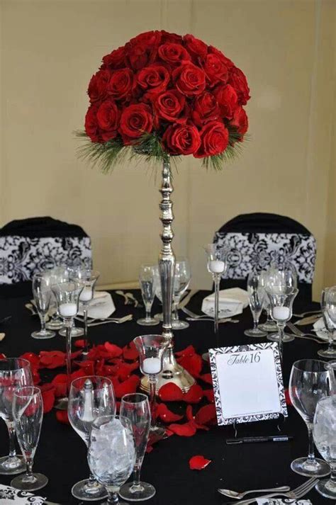Red Roses Centerpiece Love Red Wedding Rose Centerpieces Wedding