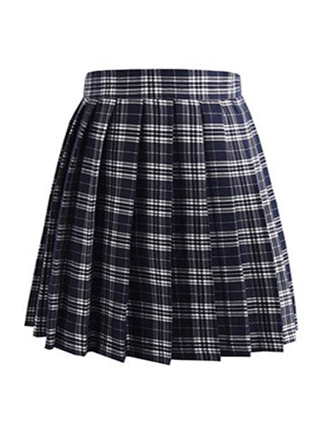 2020 plus size plaid skirt homecoming dress uniform skirts high waist pleated skirt new high
