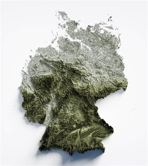 a relief map of germany using real topographic data r deutschland
