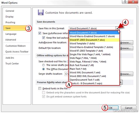 How To Change The Default Save Format In Excel Word And Powerpoint 2010