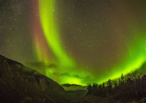 The Awe Inspiring Northern Lights Near The Norway And Finland Border
