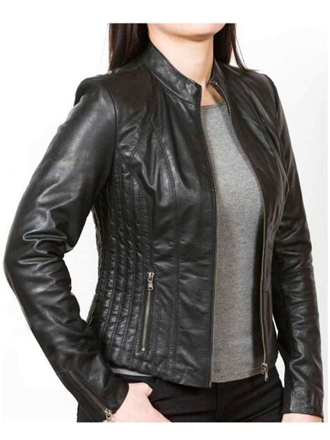 Looking for a good deal on black leather jacket? Women's Casual Simple Style Designer Black Leather Jacket ...