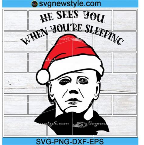Michael Myers Santa Hat Svg Nightmare Before Christmas Svg Horror