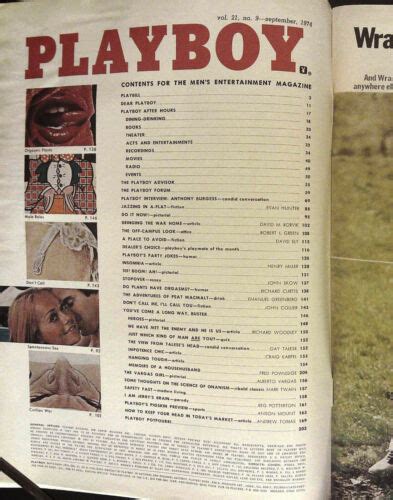 Playboy Us September Kristine Hanson Anthony Burgess Jane Lubeck