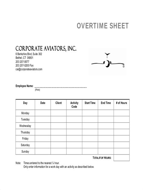 Overtime Sheet 7 Examples Format Pdf Examples