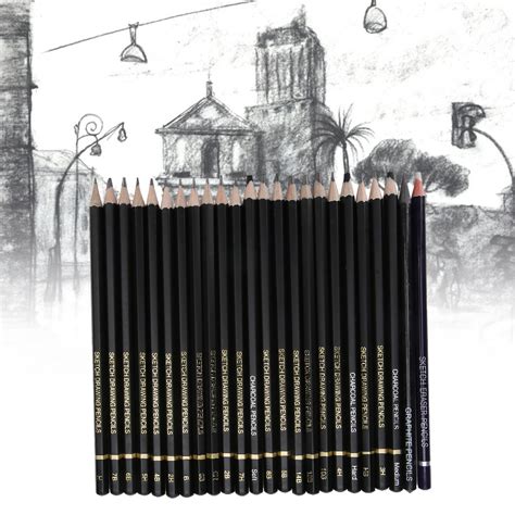 Fugacal Art Supplies24pcs Drawing Pencil Professional Charcoal