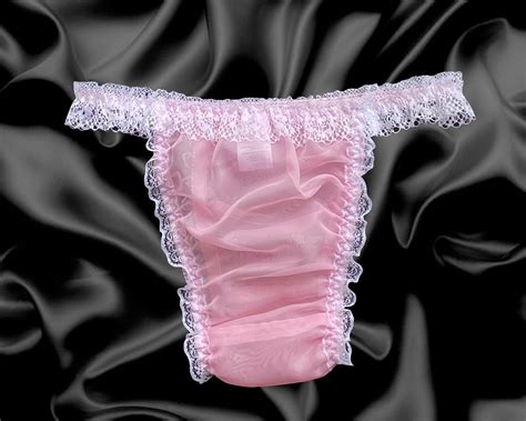 Nylon RÜschen Sissy Sheer Slips Satin Rose Lace Trim Panty Pants Größe 10 20 Ebay