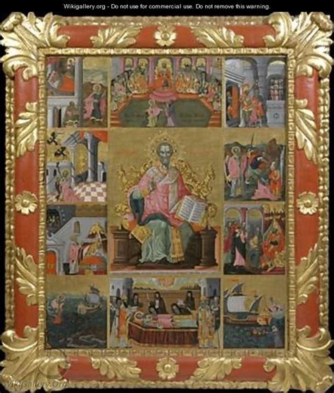 Icon Of Saint Nicholas With Scenes Of His Life And Miracles Laskaris