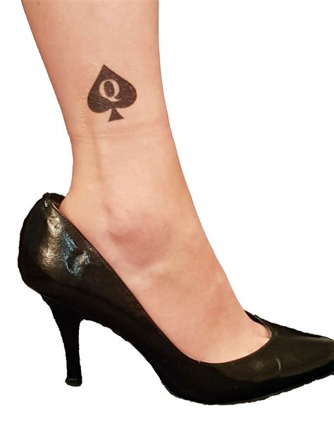 Temporary Tattoo Queen Of Spades Hotwife Cuckold Ebay