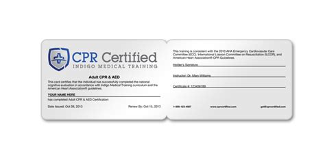 Cpr Certification Card And Recertification Cards