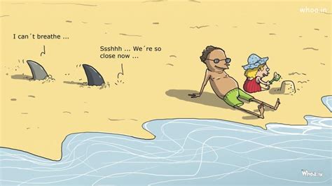 Follow the vibe and change your wallpaper every day! Funny Cartoon Sharks With Quotes HD Creative Wallpaper