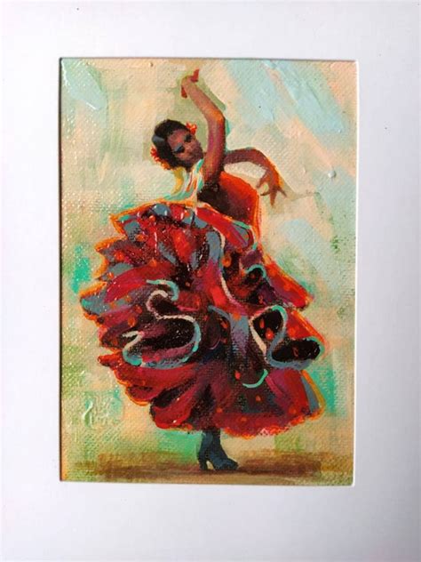 Flamenco Art Dancing Oil On Canvas Painting Etsy