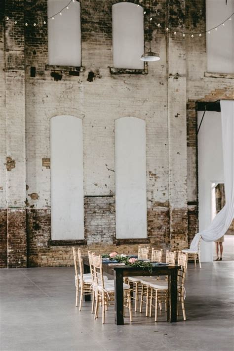 Modern Industrial Venue Warehouse Reception Decor Wedding Inspiration