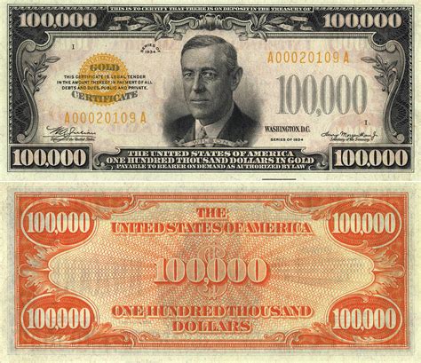 19 Uncommon And Rare Dollar Bills Yes A 100000 Bill Exists