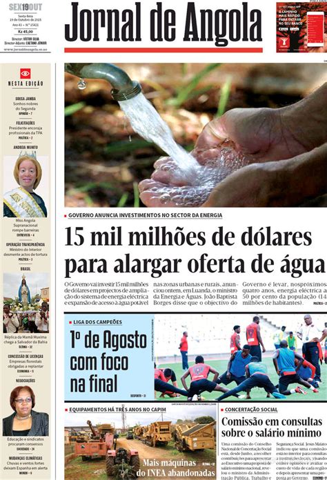 Jornal De Angola Sexta 19 De Outubro De 2018