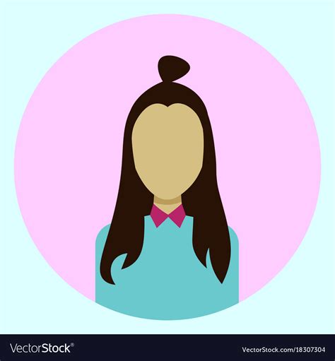 Female Avatar Profile Icon Round Woman Face Vector Image