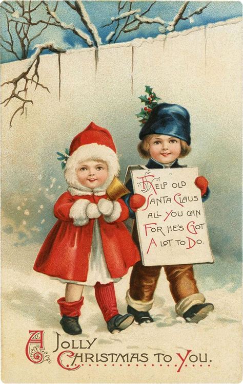 10 Christmas Children In Snow Images Vintage Christmas Cards Vintage