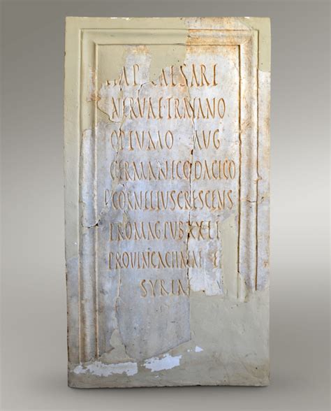 Latin inscription in honor of Trajan - Archaeological Museum of Ancient ...