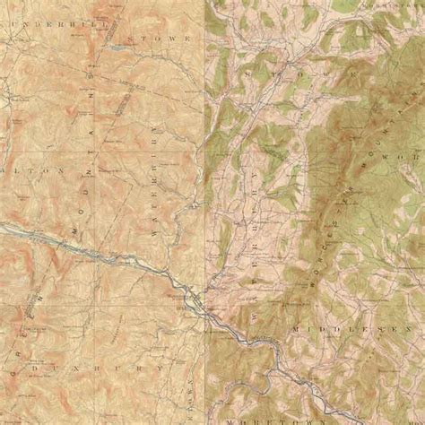 Waterbury Vt 1921 1924 Usgs Old Topo Map Town Composite Old Maps