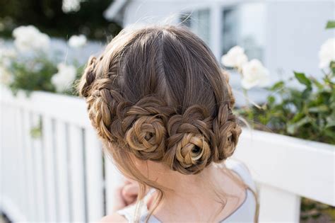 Flower Crown Braid Updo Cute Girls Hairstyles