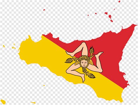 Flag Of Sicily Trinacria Map Italy Flag Sticker Png Pngegg
