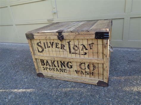 Vintage Ca 1900s Silver Loaf Bakery Bread Shipping Crate Wood Box