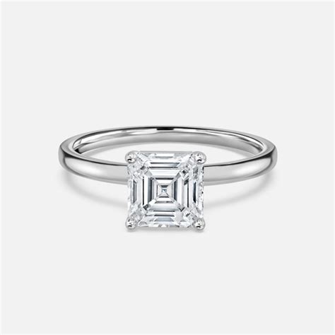 Celtic Asscher Solitaire Lab Created Diamond Engagement Ring