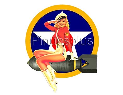 Sexy Bomber Pinup Girl On Military Roundel Nose Art Reverb