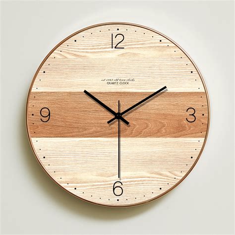Modern European Style Creative Wood Grain Mute Wall Clock Stylish