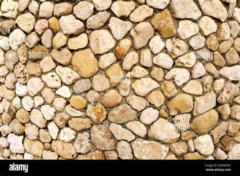 Natural Limestone Wall Old Stone Wall Texture Closeup Background Sandstone Slabs Bumpy Stone