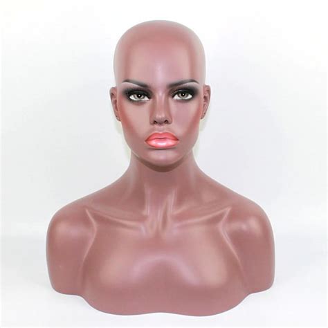 High Quality Fiberglass Realistic Female Mannequin Dummy Head Bust For