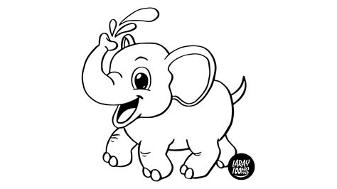 Elefante Bebé para Colorear - Dibujando con LarayToons