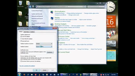 How To Change A Windows 7 Taskbar Into A Vista Style Taskbar Youtube
