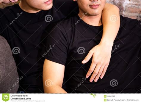 Asian Gay Couple Spending Time Together At Vintage Home Portrait Of Happy Gay Men Homosexual