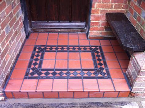 Learn how to install greatmats portable outdoor flooring tiles over concrete, grass, pavement, gravel, dirt or virtually any other surface. Quarry tile step | Front door steps, Tile steps, House front
