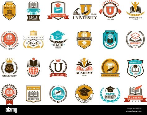 College Emblem School Or University Identity Symbols Badges And Logo