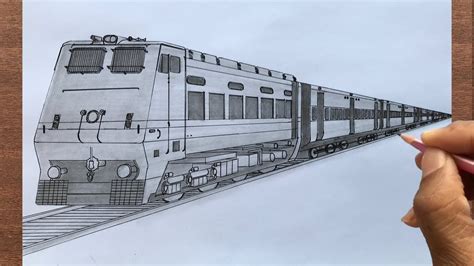 1 Point Perspective Train Drawing